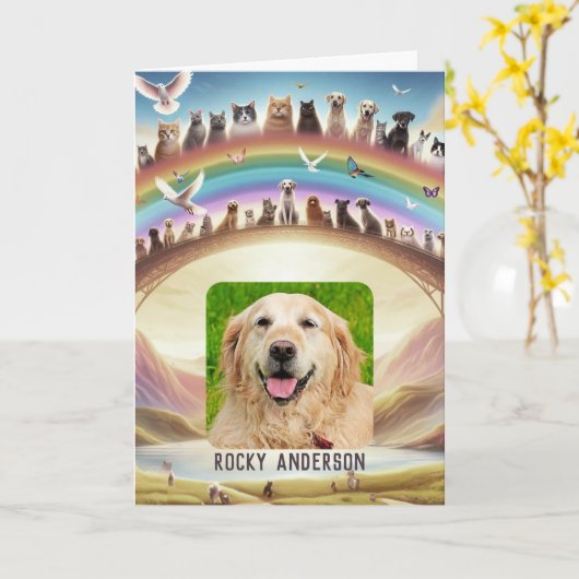 Rainbow Bridge-gedicht Kaart (Gele Bloem)