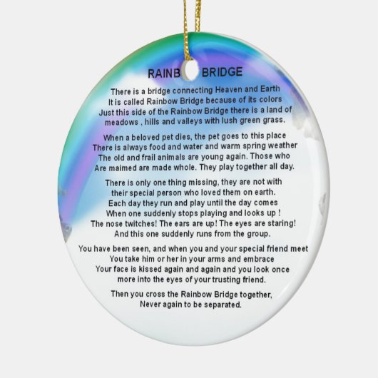 Rainbow Bridge-gedicht Keramisch Ornament (Links)