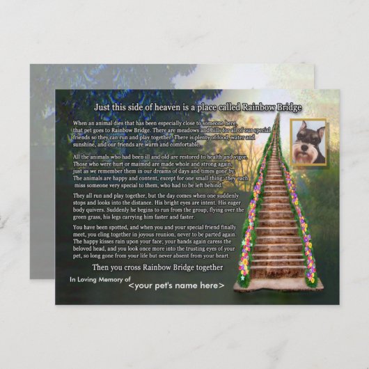 Rainbow Bridge gedicht Pet Loss Sympathy Card Briefkaart (Voorkant / Achterkant)