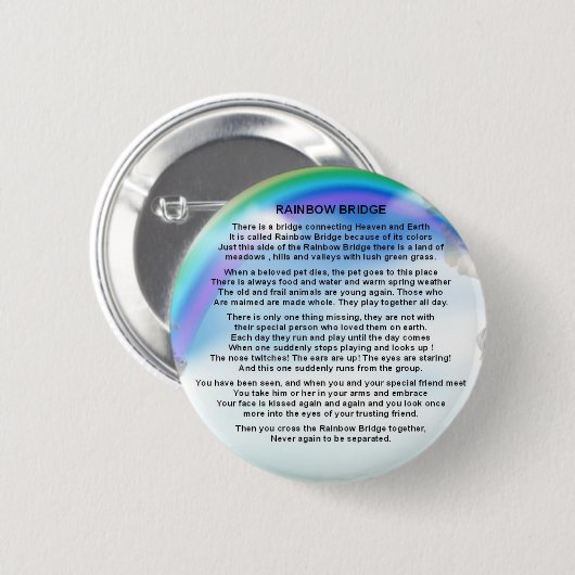 Rainbow Bridge-gedicht Ronde Button 5,7 Cm (Voorkant /achterkant)