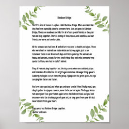 Rainbow Bridge-gedicht verlaat Accent Poster