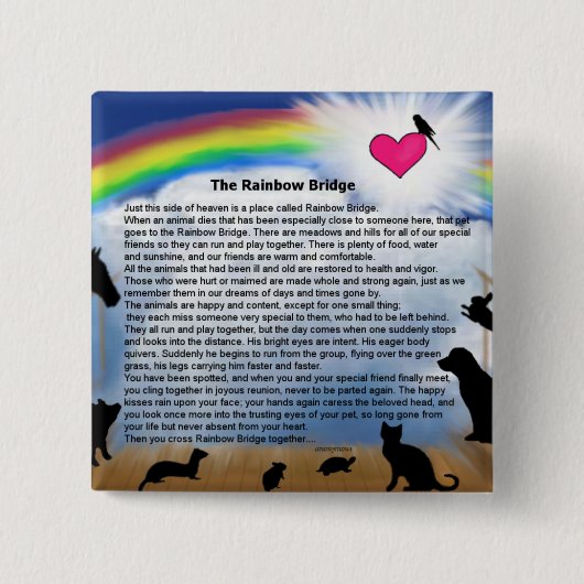 Rainbow Bridge-gedicht Vierkante Button 5,1 Cm (Voorkant)