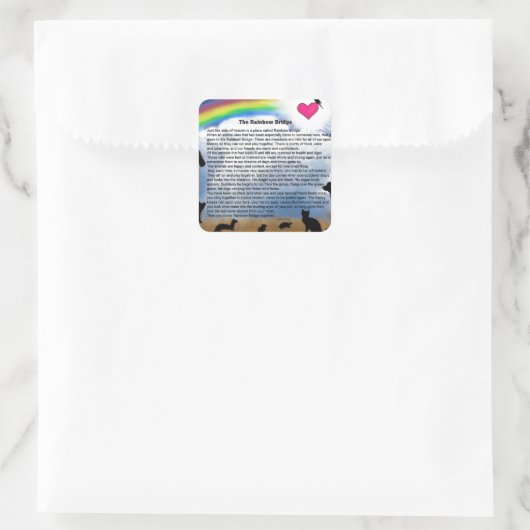 Rainbow Bridge-gedicht Vierkante Sticker (Tas)