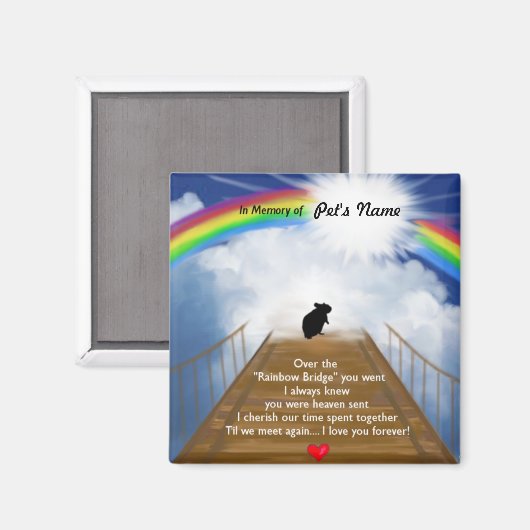 Rainbow Bridge Gedicht voor Hamsters Magneet (Voorkant / Achterkant)