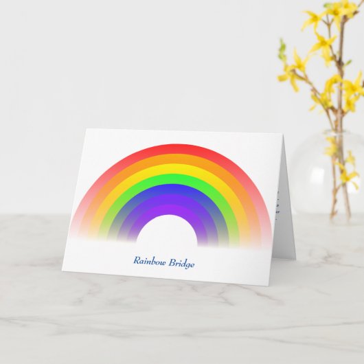 Rainbow Bridge-gedicht voor het verlies van huisdi Kaart (Gele Bloem)