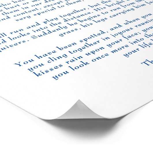 Rainbow Bridge-gedicht voor verlies van gezelschap Poster (Hoek)