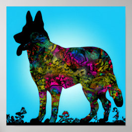 Rainbow Bridge German Shepherd Art Poster
