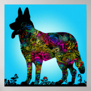 Rainbow Bridge German Shepherd Art Poster