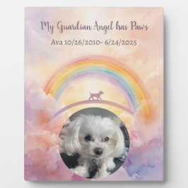 Rainbow Bridge Guardian Angel with Paws Pet Fotoplaat