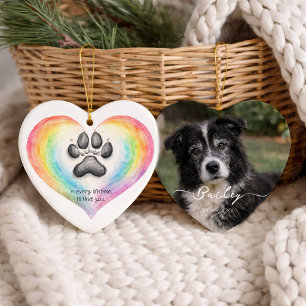 Rainbow Bridge Huisdier Herdenkingsfoto Afdruk Keramisch Ornament