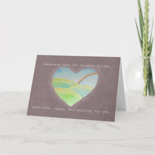 Rainbow Bridge Huisdier Verdriet Condoleance Kaart (Voorkant)