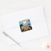Rainbow Bridge Huisdieren Vierkante Sticker (Envelop)