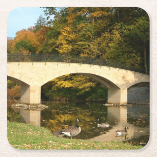 Rainbow Bridge in de herfst bij Grove City College Kartonnen Onderzetters