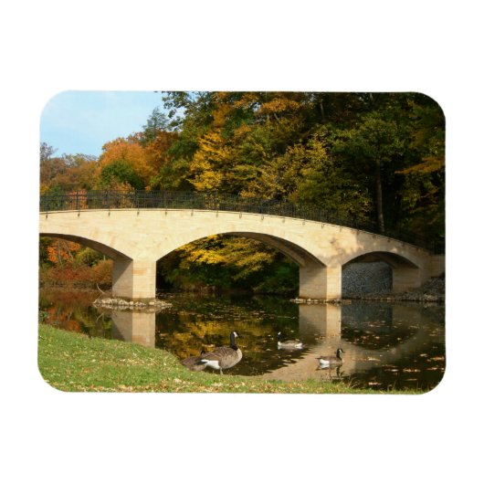 Rainbow Bridge in de herfst bij Grove City College Magneet (Horizontaal)