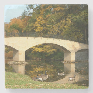 Rainbow Bridge in de herfst bij Grove City College Stenen Onderzetter