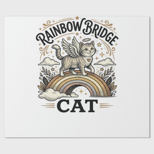 Rainbow Bridge Kat Kat Herdenking Rainbow Bridge V Cadeaupapier (Vlak)