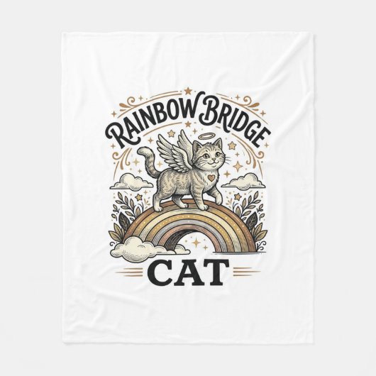 Rainbow Bridge Kat Kat Herdenking Rainbow Bridge V Fleece Deken (Voorkant)