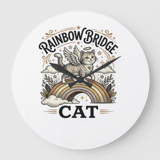Rainbow Bridge Kat Kat Herdenking Rainbow Bridge V Grote Klok (Voorkant)