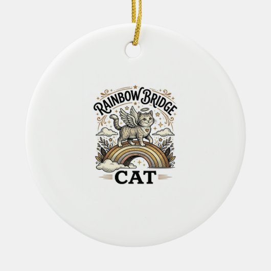 Rainbow Bridge Kat Kat Herdenking Rainbow Bridge V Keramisch Ornament (Voorkant)
