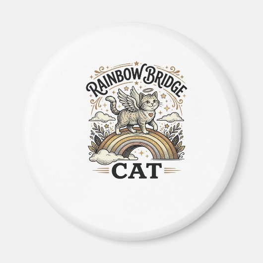 Rainbow Bridge Kat Kat Herdenking Rainbow Bridge V Magneet (Voorkant)