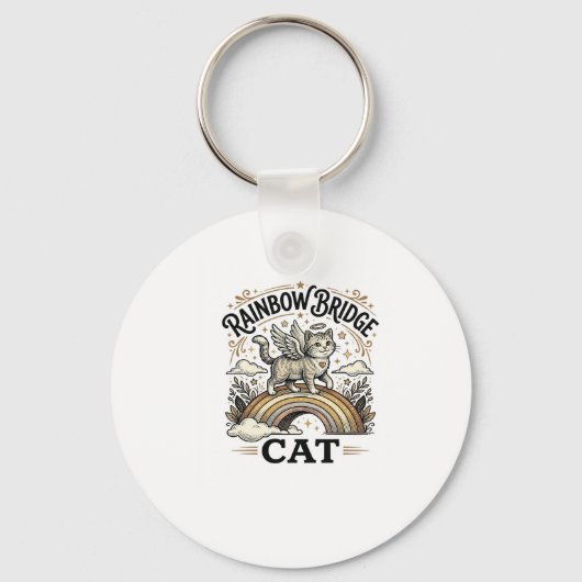 Rainbow Bridge Kat Kat Herdenking Rainbow Bridge V Sleutelhanger (Voorkant)