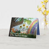 Rainbow Bridge mannelijke kat sympathie Kaart (Gele Bloem)