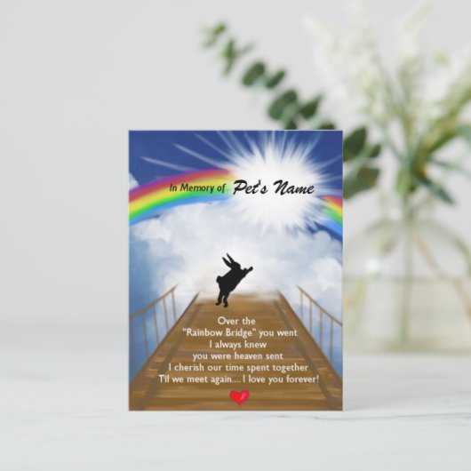 Rainbow Bridge Memorial for Rabbits Briefkaart (Staand voorkant)