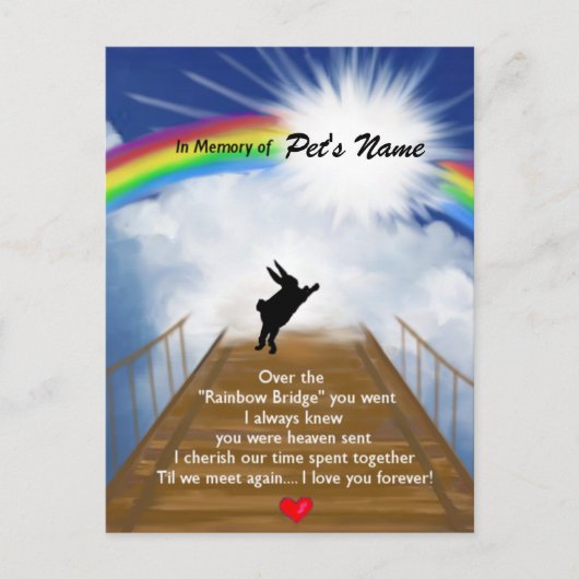 Rainbow Bridge Memorial for Rabbits Briefkaart (Voorkant)