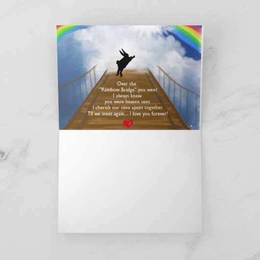 Rainbow Bridge Memorial for Rabbits Kaart (Binnen)