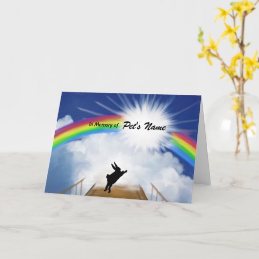 Rainbow Bridge Memorial for Rabbits Kaart (Gele Bloem)