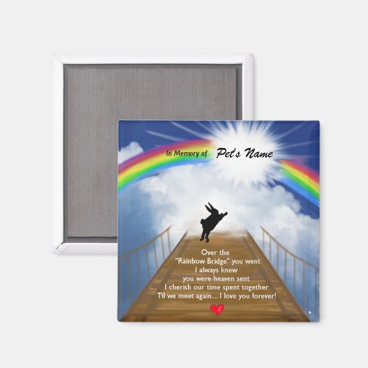 Rainbow Bridge Memorial for Rabbits Magneet (Voorkant / Achterkant)