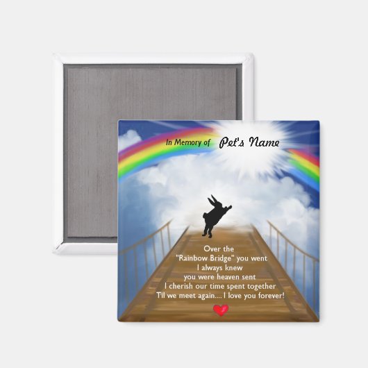 Rainbow Bridge Memorial for Rabbits Magneet (Voorkant / Achterkant)