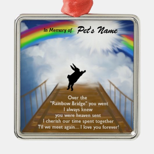 Rainbow Bridge Memorial for Rabbits Metalen Ornament (Voorkant)