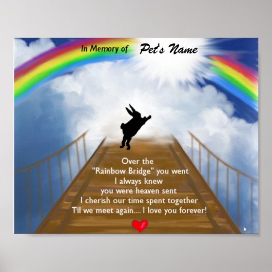 Rainbow Bridge Memorial for Rabbits Poster (Voorkant)