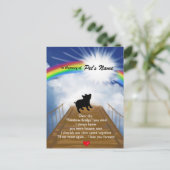 Rainbow Bridge Memorial Gedicht voor varkens Briefkaart (Staand voorkant)