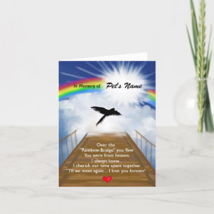 Rainbow Bridge Memorial Poem for Birds Kaart