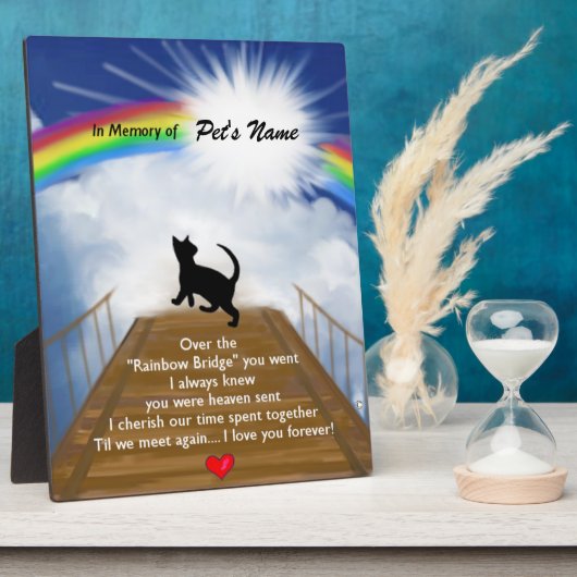 Rainbow Bridge Memorial Poem for Cats Fotoplaat (Zijkant)