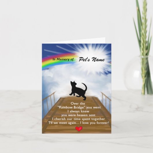 Rainbow Bridge Memorial Poem for Cats Kaart (Voorkant)