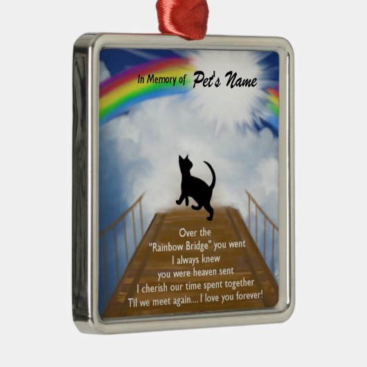 Rainbow Bridge Memorial Poem for Cats Metalen Ornament (Rechts)