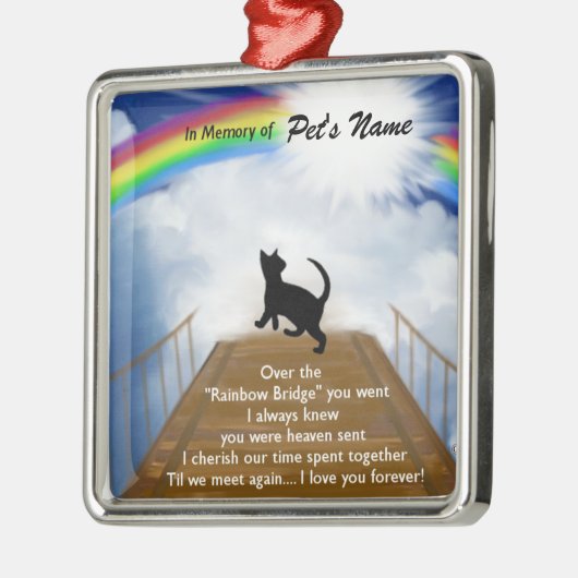 Rainbow Bridge Memorial Poem for Cats Metalen Ornament (Links)