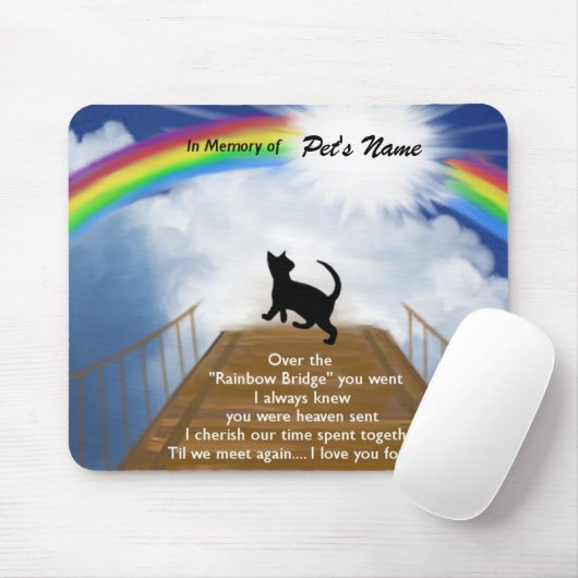 Rainbow Bridge Memorial Poem for Cats Muismat (Met muis)