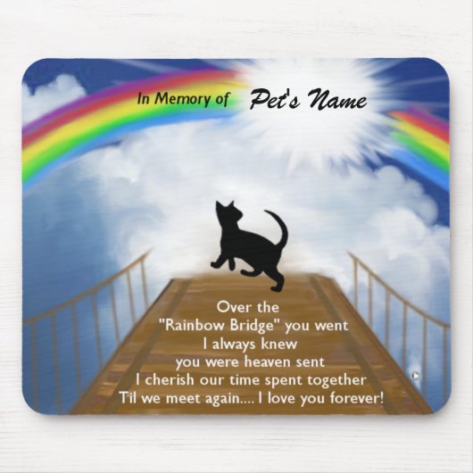 Rainbow Bridge Memorial Poem for Cats Muismat (Voorkant)