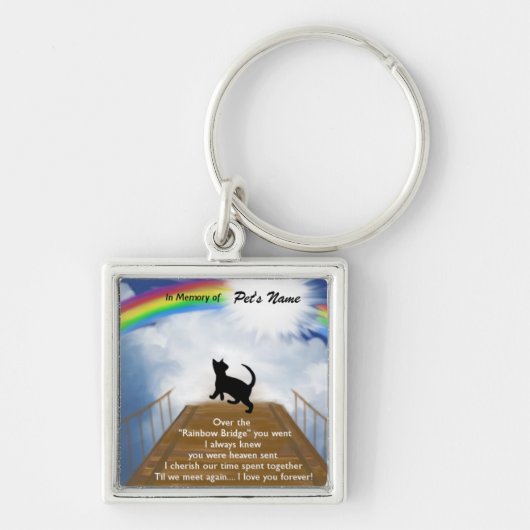 Rainbow Bridge Memorial Poem for Cats Sleutelhanger (Voorkant)