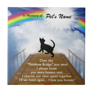 Rainbow Bridge Memorial Poem for Cats Tegeltje