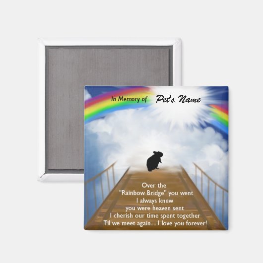 Rainbow Bridge Memorial Poem voor Hamsters Magneet (Voorkant / Achterkant)