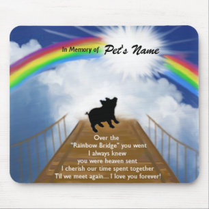 Rainbow Bridge Memorial Poem voor varkens Muismat