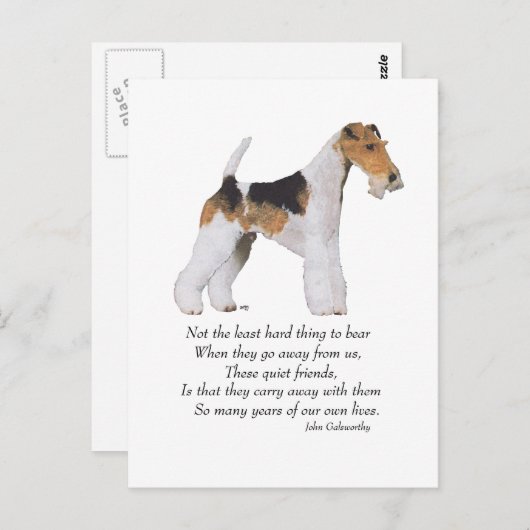 Rainbow Bridge met Wire Fox Terrier Briefkaart (Voorkant / Achterkant)