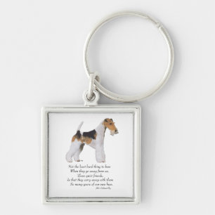 Rainbow Bridge met Wire Fox Terrier Sleutelhanger