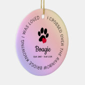 Rainbow Bridge Paw Print Personalized Pet Memorial Keramisch Ornament (Rechts)