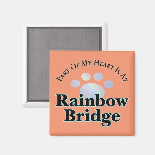 Rainbow Bridge Paw vierkante magneet (Voorkant / Achterkant)